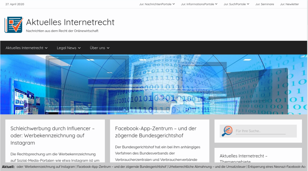 Aktuelles Internetrecht