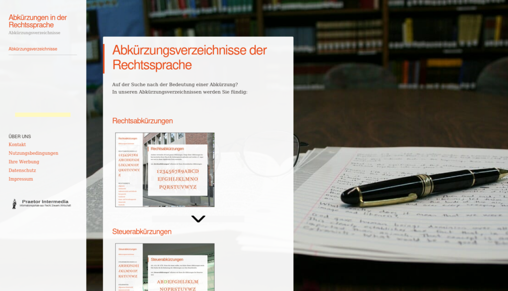 Abkürzungsverzeichnisse der Rechtssprache