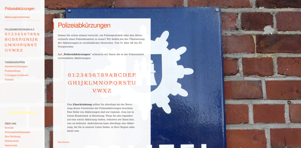 Polizeiabkürzungen
