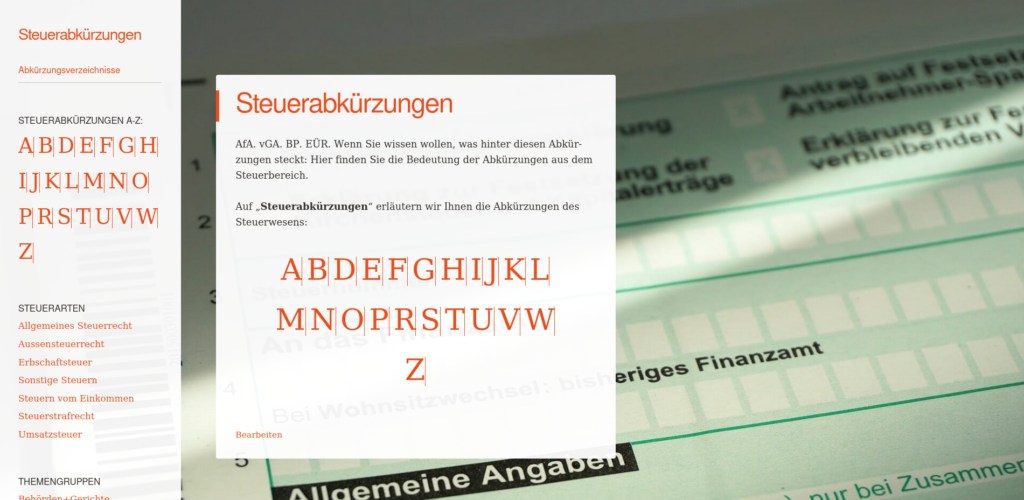 Steuerabkürzungen