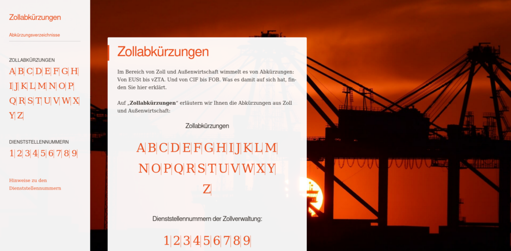 Zollabkürzungen